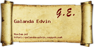 Galanda Edvin névjegykártya